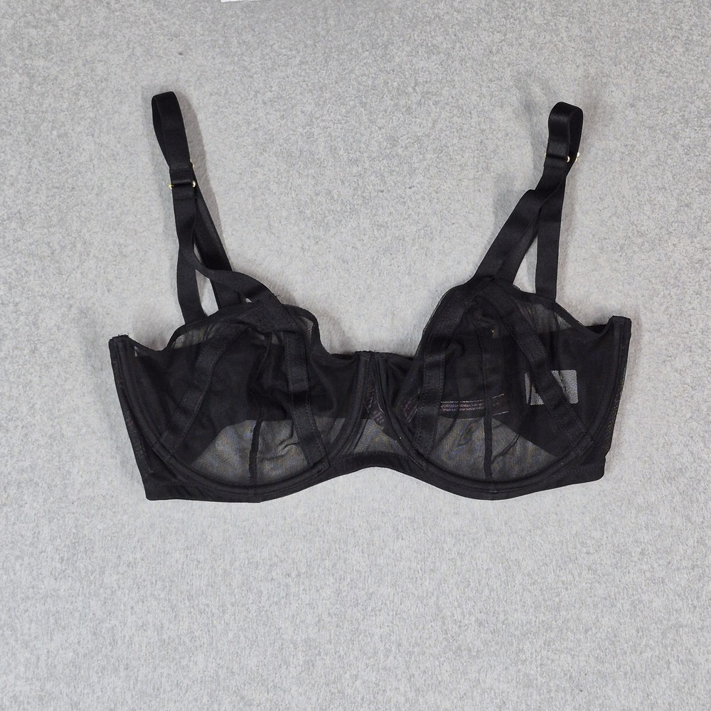 Victoria's Secret Women Bra 38DD Black Very Sexy Unlined Balconette Underwired